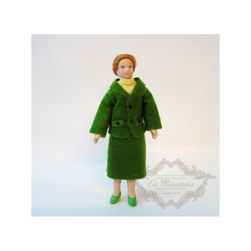 Muñeca, señora traje verde