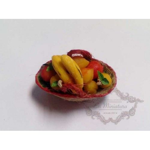 Basket of fruits with bananas