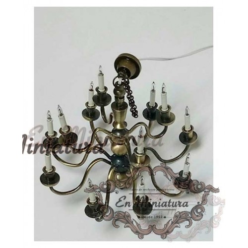 Bronze chandelier for dollhouses