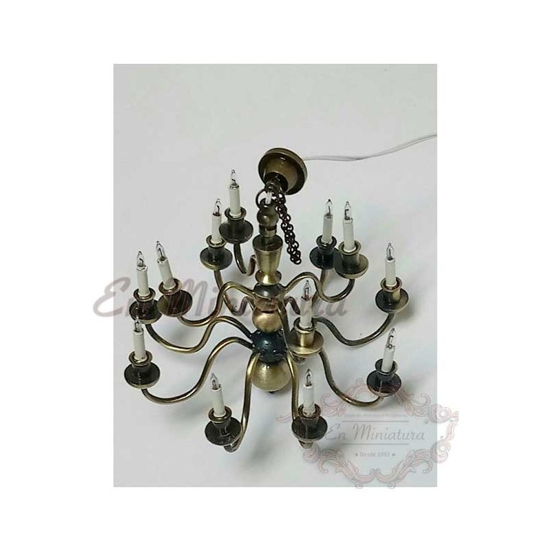 Bronze chandelier for dollhouses