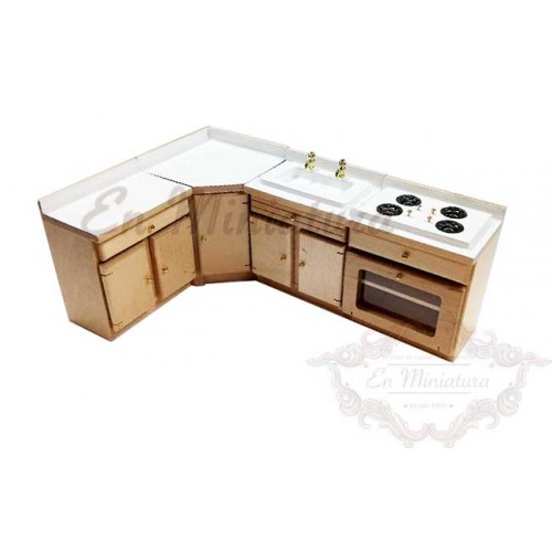 Modules for kitchen in wood