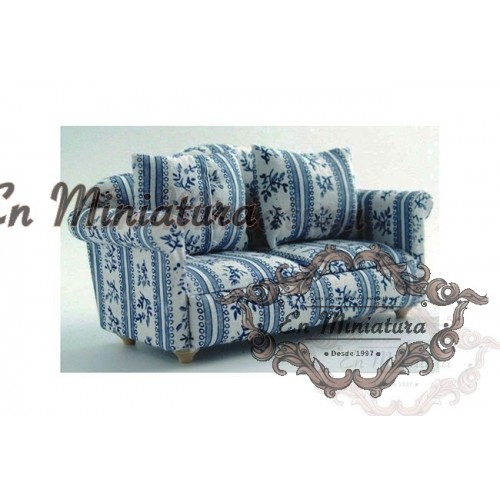 Armchair or sofa in blue tones