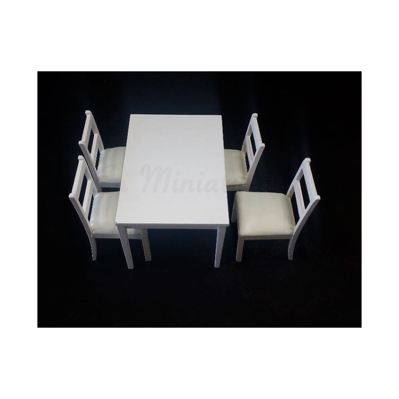 Table set and four modern chairs