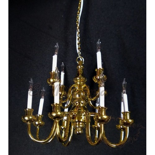 Golden chandelier for dollhouses
