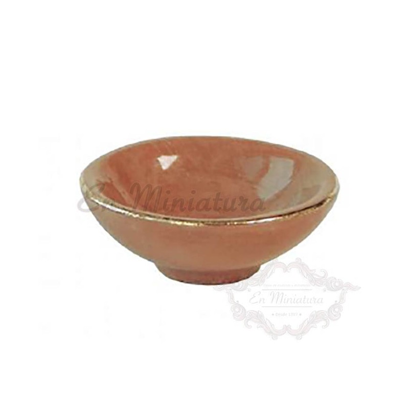 Enameled clay bowl
