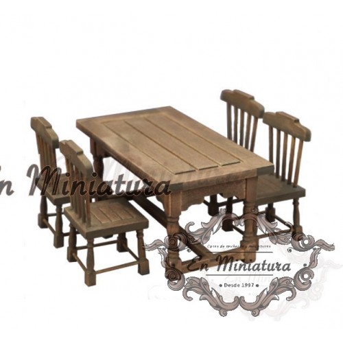 Mesa y silla Rústica