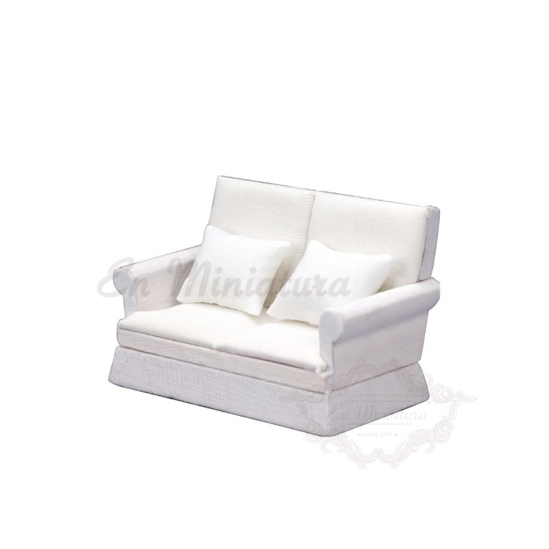 Sofá estilo moderno en miniatura Blanco