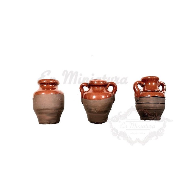 Set of three orzas or Rustic pitchers