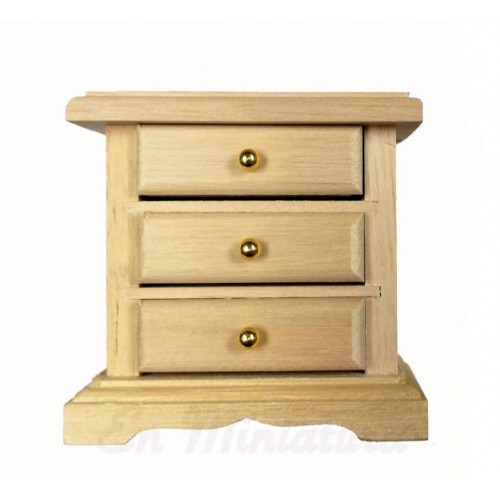 Natural wood bedside table Drawers