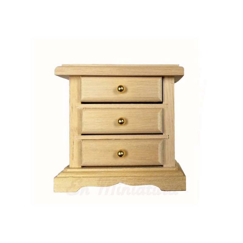 Natural wood bedside table Drawers