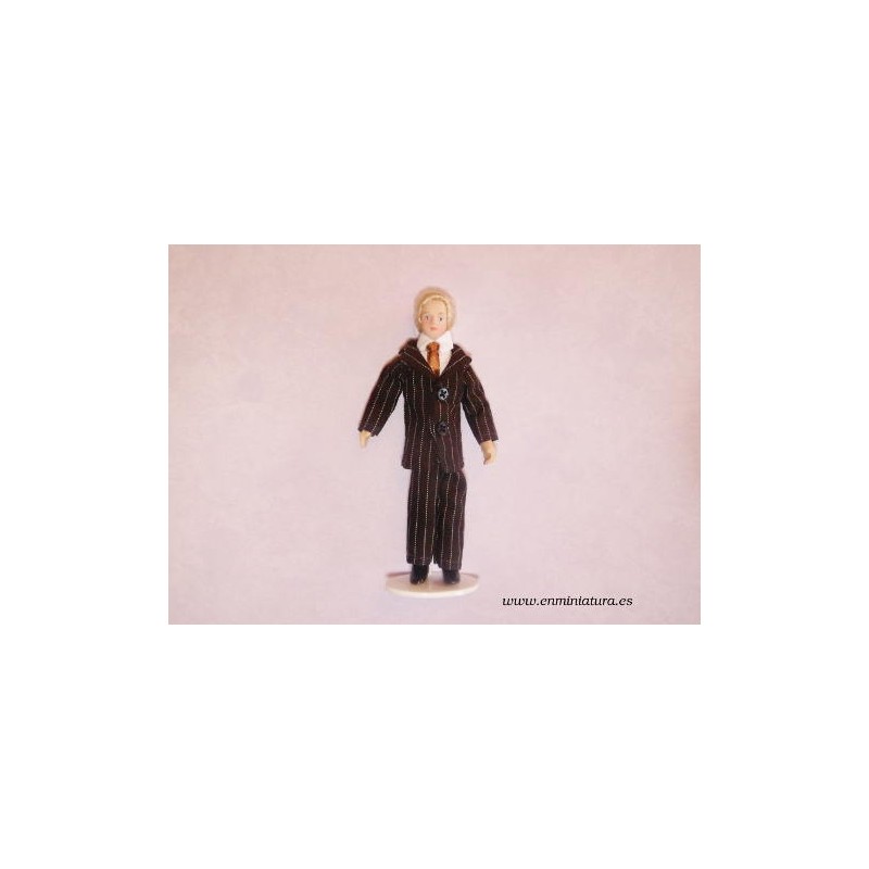 Muñeco traje de rayas, personaje en miniatura